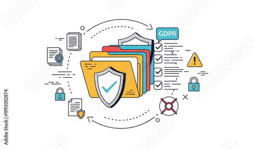 Gdpr compliance and data protection a visual representation of privacy regulations