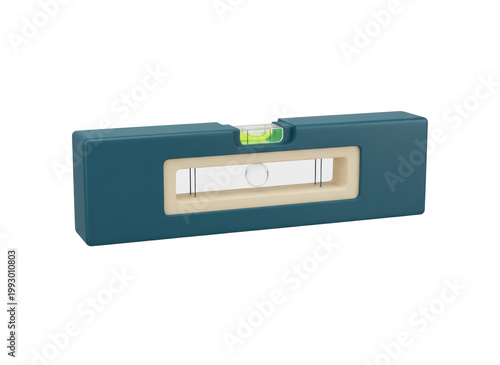 A CGI rendering of a green and beige, Spirit Level, Isolated on transparent background