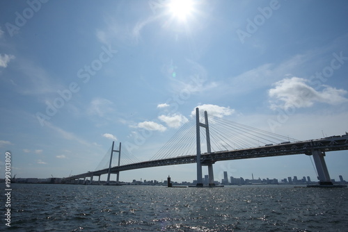 Foto 日本, 横浜, 港, 海, 橋, ベイブリッジ, 水, シティ, 空, 入り江, ランドマーク, 旅行, 交通