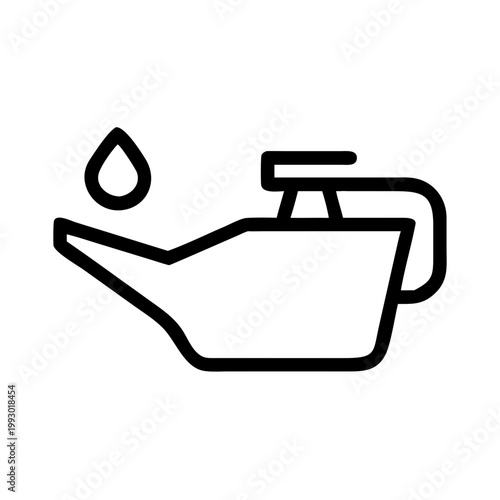 Oil change symbol icon, simple design, minimalistic style, black and white.