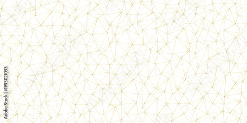 Abstract of simple golden line triangle pattern geometric background. Seamless geometric polygonal repeatable pattern swatch background, Trendy design vector background for web backdrop orpaper print.
