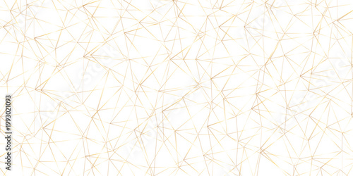 Abstract of simple golden line triangle pattern geometric background. Seamless geometric polygonal repeatable pattern swatch background, Trendy design vector background for web backdrop orpaper print.
