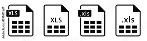  Excel file format Icon. Xls icon, Vector Illustration