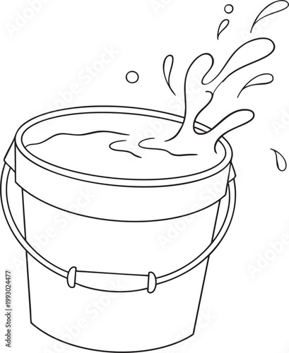 Illustration of Water Splashing From Bucket