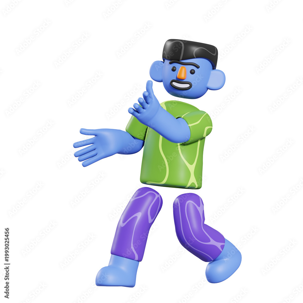 Obraz premium 3D Character in Showing Gesture Illustration
