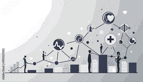 This minimalist illustration evokes a sense of positive momentum and achievement. Ideal for representing business growth, success, and strategic plann