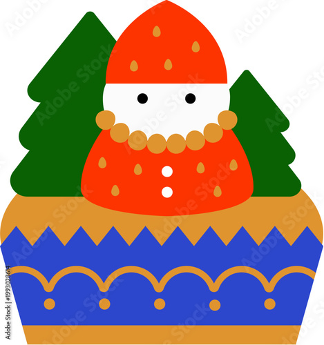 Flat Santa clause decoration