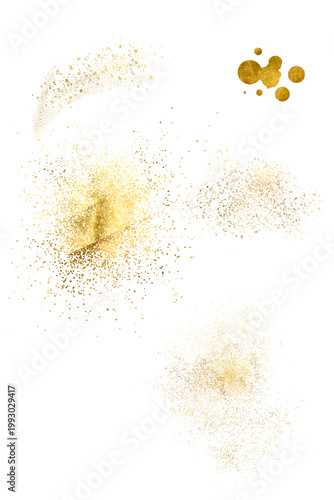 Slika na platnu Golden dot set, spray and texture
