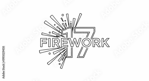 Stylized 17 with fireworks bursts and the word FIREWORK