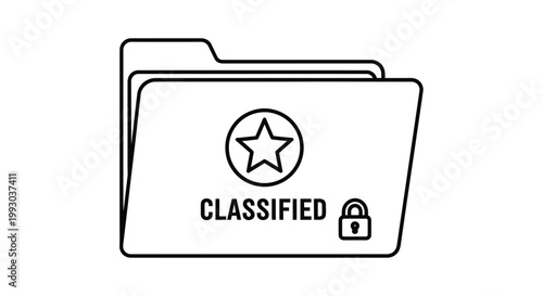 Secure classified document folder icon.