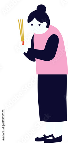 Woman with incense sticks