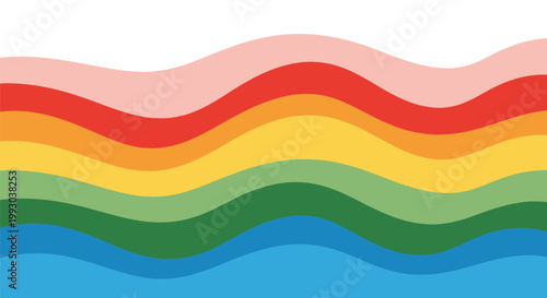 Abstract colorful rainbow waves background vector illustration