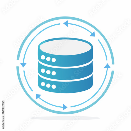 Database Synchronization and Backup Vector Illustration