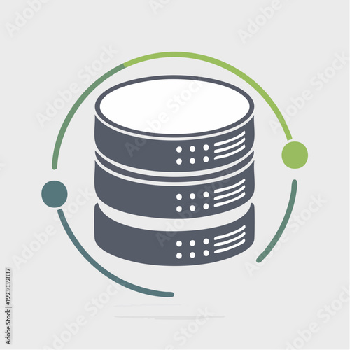 Minimalist database server icon representing cloud network storage