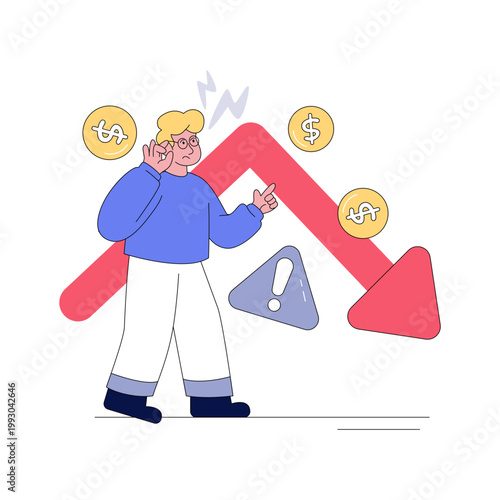 Premium download illustration of financial loss