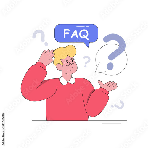 Trendy design illustration of frequently ask question 
