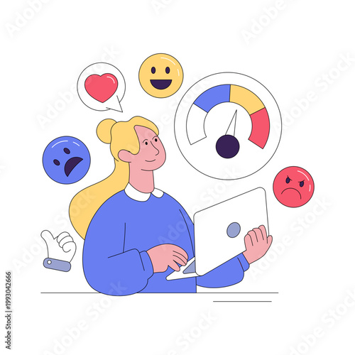 Modern design illustration of sentiment analysis 