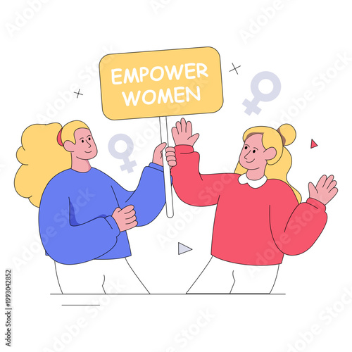 Premium download illustration of women's empowerment 