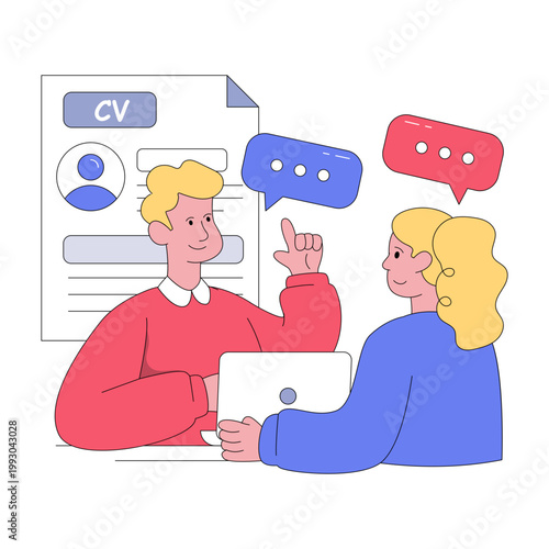 Modern design illustration of job interview 