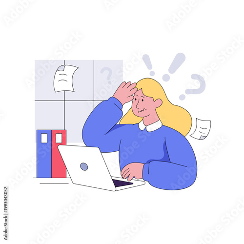 Editable design vector of stressed employee illustration 