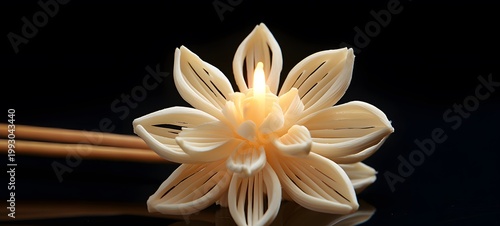 jasmine Flower shaped matchstick carving,generative AI