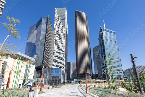 Riyadh skyline KAFD King Abdullah Financial District skyscrapers in Riyadh, Saudi Arabia