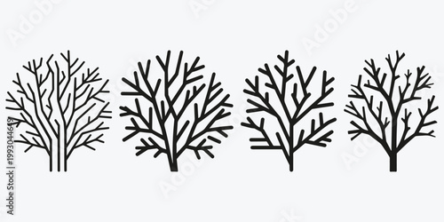 Coral geometric abstact logo sketch illustration vector set