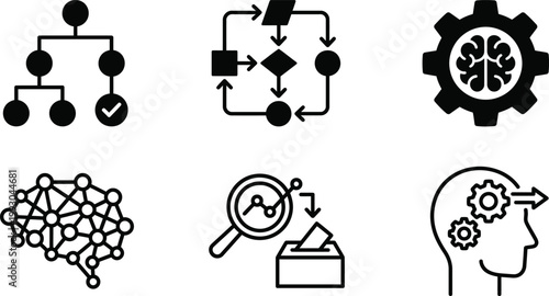 Conceptual illustration of cognitive processes systems thinking and artificial intelligence concepts