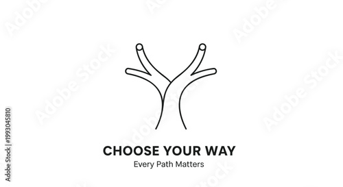 Inspirational motivational quote, choose your way, path matters, vector illustration