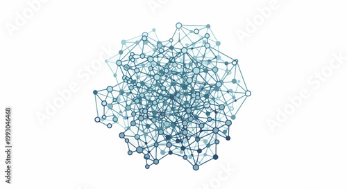 Abstract network of interconnected nodes and lines, rendered in shades of blue and teal