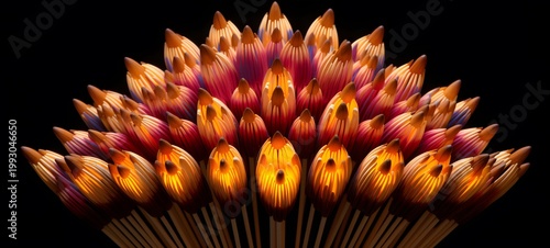 lotus shaped matchstick carving,generative AI