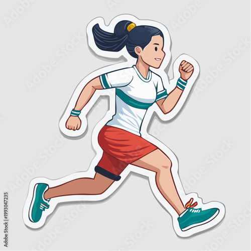 Cartoon Woman Running
