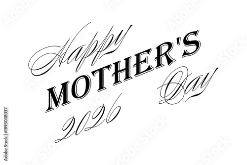 Happy Mother's Day - 母の日を祝うシンプルなロゴマーク、Happy Mother's Day
