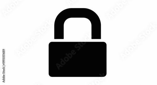 Black padlock icon on a white background, symbolizing security and protection
