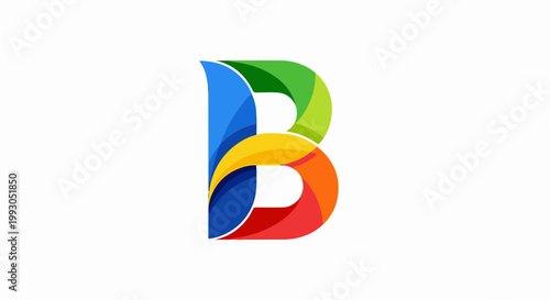 Free Download Abstract colorful letter B logo with flowing curves - GFXLoad