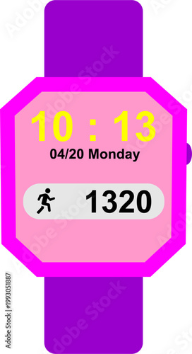 Vector illustration of a smartwatch icon with a simple design suitable for women 