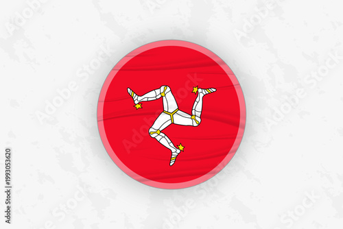 Isle of Man Flag Circular Sticker Design, National Pride Decal.
