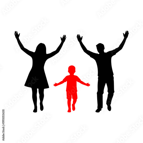 LOGO OF A HARMONIOUS COUPLE WHO LOVES EACH OTHER AND THEIR LITTLE FAMILY