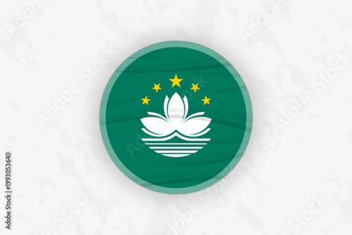 Macau Flag Circular Sticker Design, National Pride Decal.