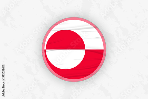 Greenland Flag Circular Sticker Design, National Pride Decal.