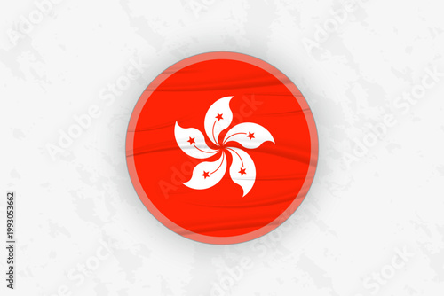 Hong Kong Flag Circular Sticker Design, National Pride Decal.