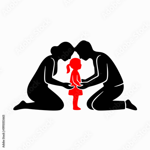 LOGO OF A HARMONIOUS COUPLE WHO LOVES EACH OTHER AND THEIR LITTLE FAMILY