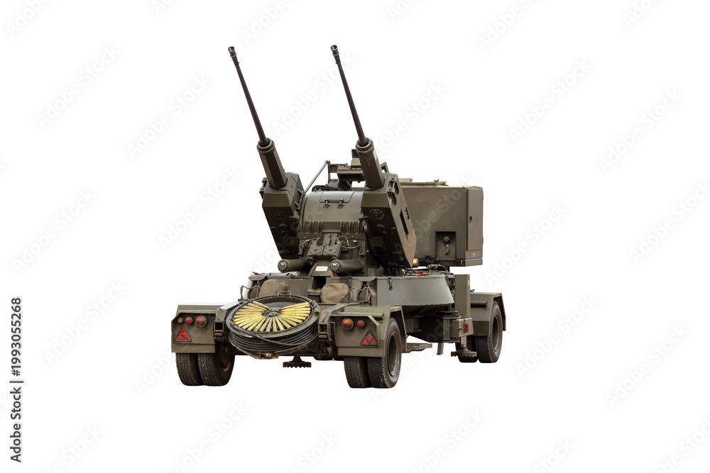 Obraz premium An old green Soviet military battle tank with a heavy armored turret and cannon is isolated as a plastic toy model camouflage vehicle for army war machine artillery power