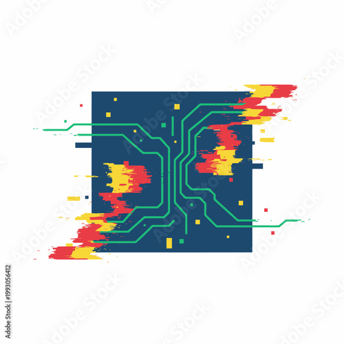 Neural network operational schematic diagram with input layer, hidden layers, and output layer