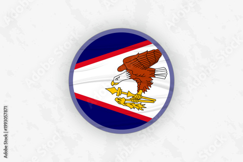 American Samoa Flag Circular Sticker Design, National Pride Decal.