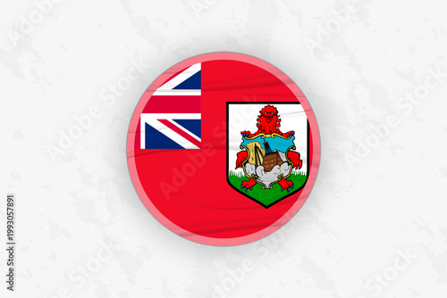 Bermuda Flag Circular Sticker Design, National Pride Decal.