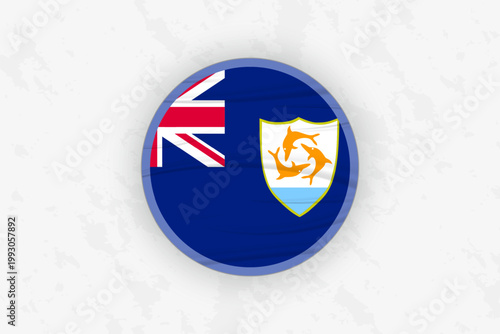 Anguilla Flag Circular Sticker Design, National Pride Decal.