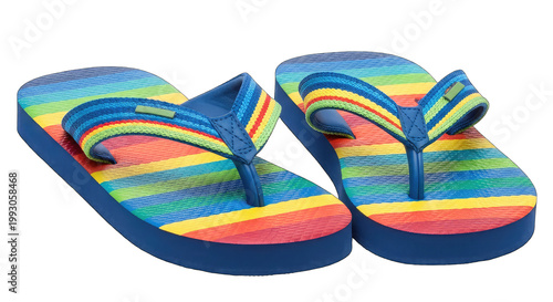 Colorful striped flip flops on black isolated on white cutout png transparent white festive celebration event festival carnival template poster banner download 2026 2027 2028