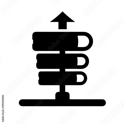 Black directional signpost icon, navigation arrow symbol, vector sign, directional indicator