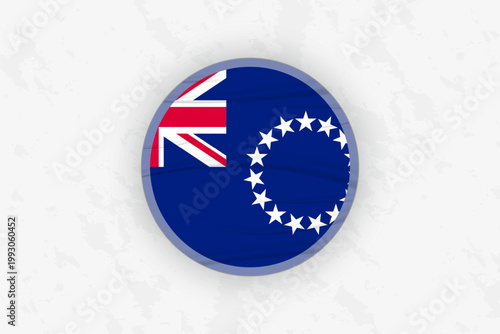 Cook Islands Flag Circular Sticker Design, National Pride Decal.